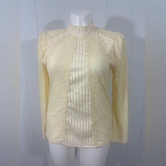 NEW Feifei Dress Womens Top Size 2xL Victorian Fairy Goth Dainty Yellow Lace - Picture 1 of 9